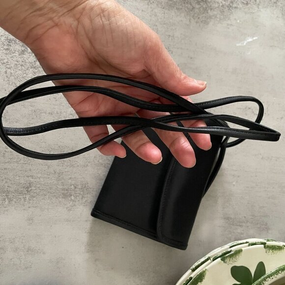 Coach Vintage Black Leather Swing Trifold Crossbody Snap Close Wallet Bag 4843 - Picture 9 of 11